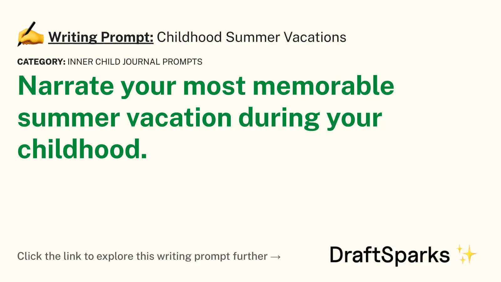 Childhood Summer Vacations