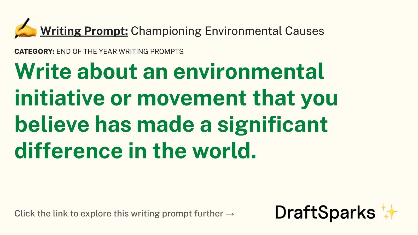 Championing Environmental Causes
