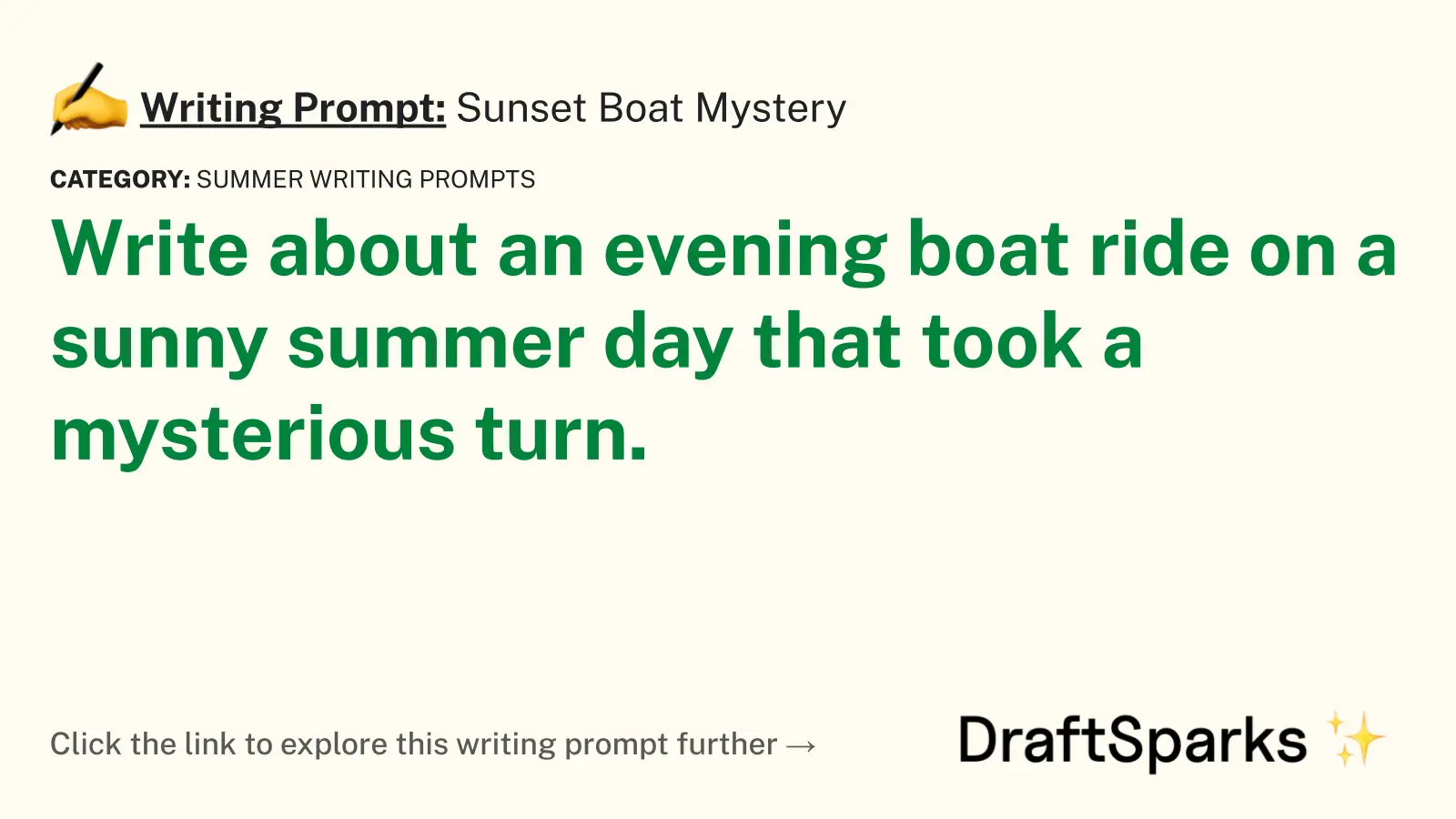 Sunset Boat Mystery