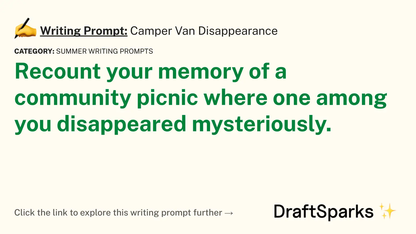 Camper Van Disappearance