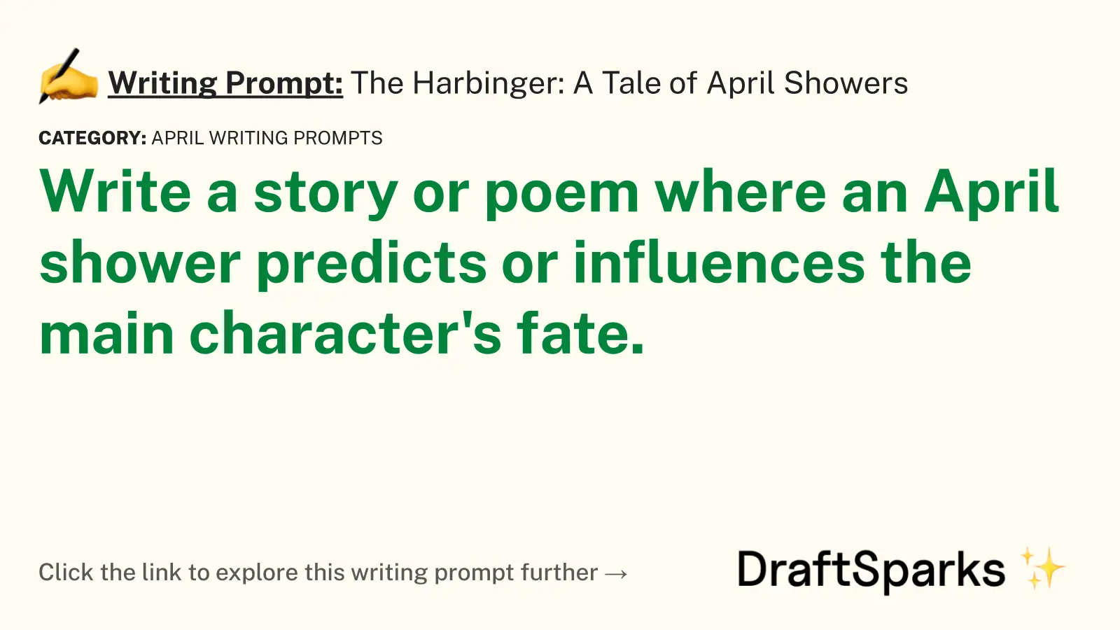 The Harbinger: A Tale of April Showers