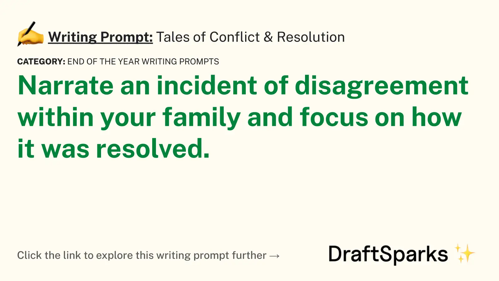 Tales of Conflict & Resolution