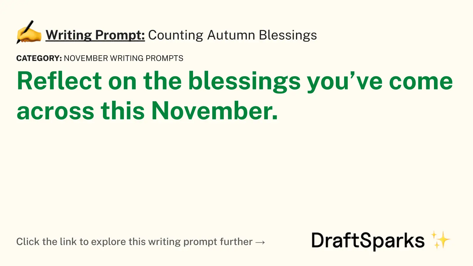 Counting Autumn Blessings