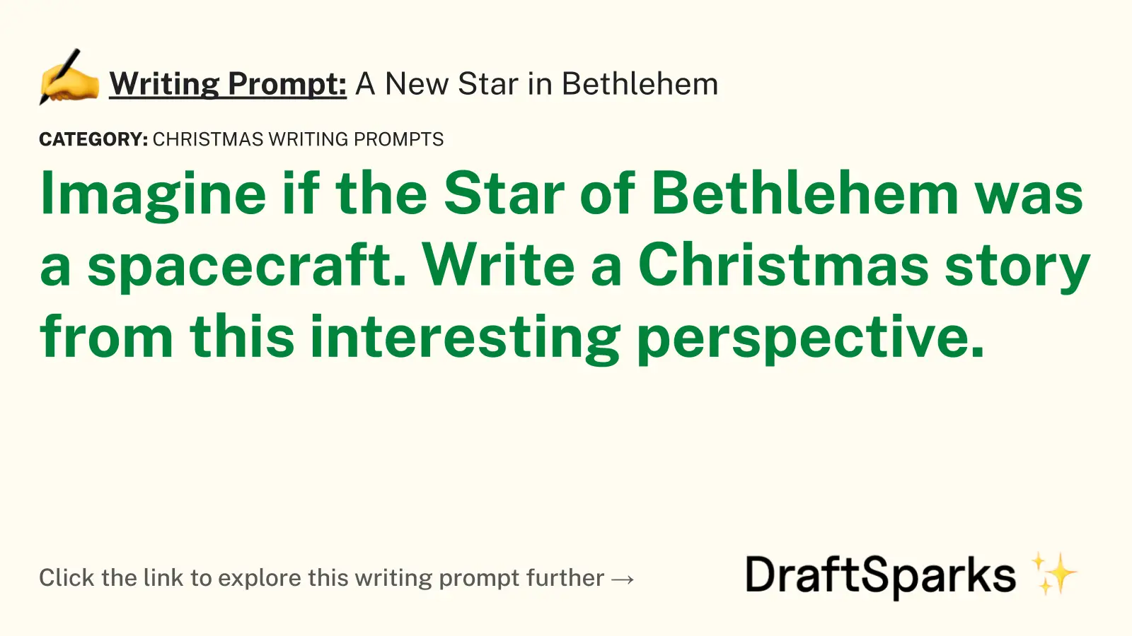 A New Star in Bethlehem