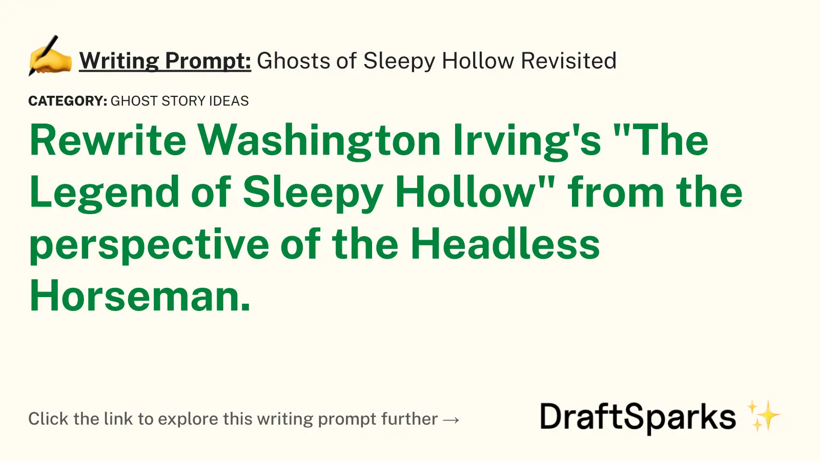 Ghosts of Sleepy Hollow Revisited