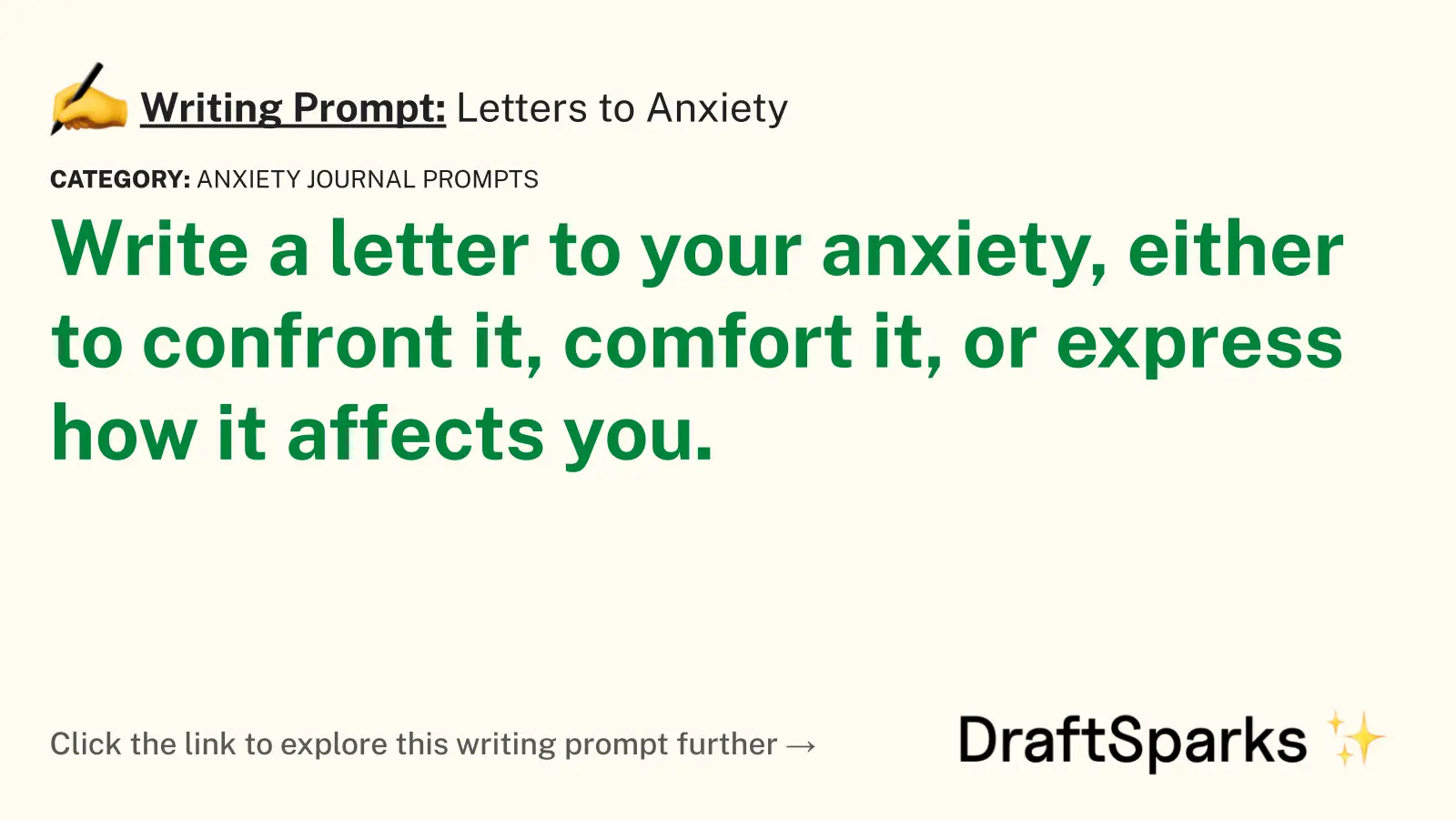 Letters to Anxiety
