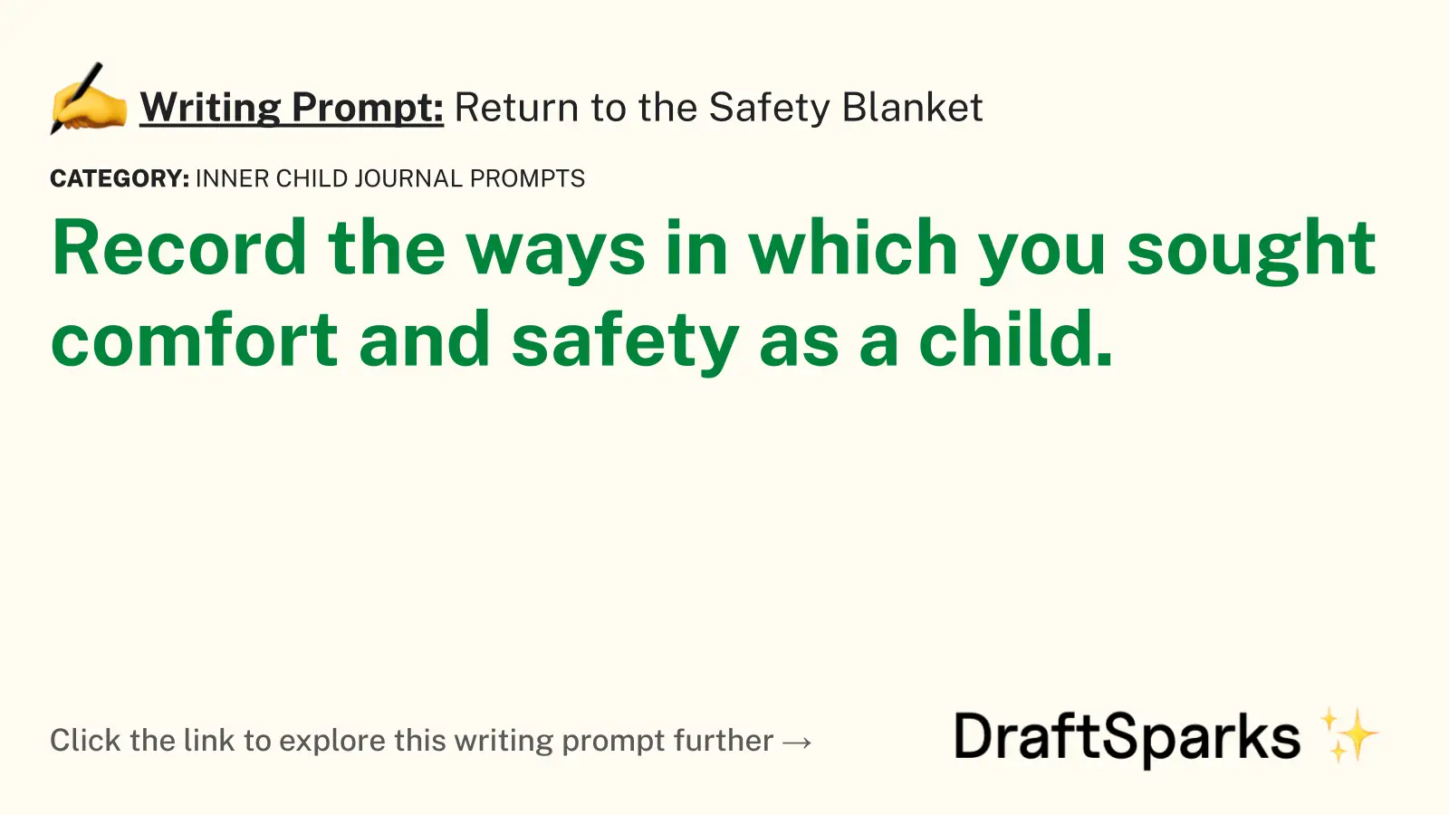 Return to the Safety Blanket