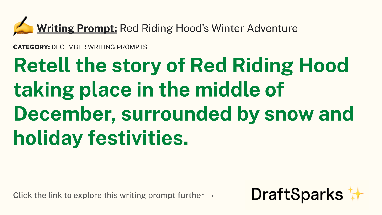Red Riding Hood’s Winter Adventure