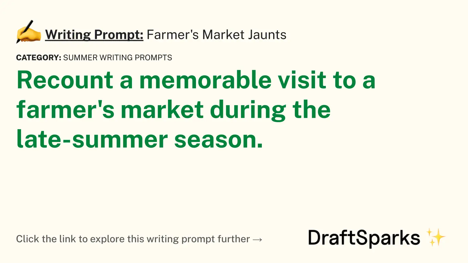 Farmer’s Market Jaunts