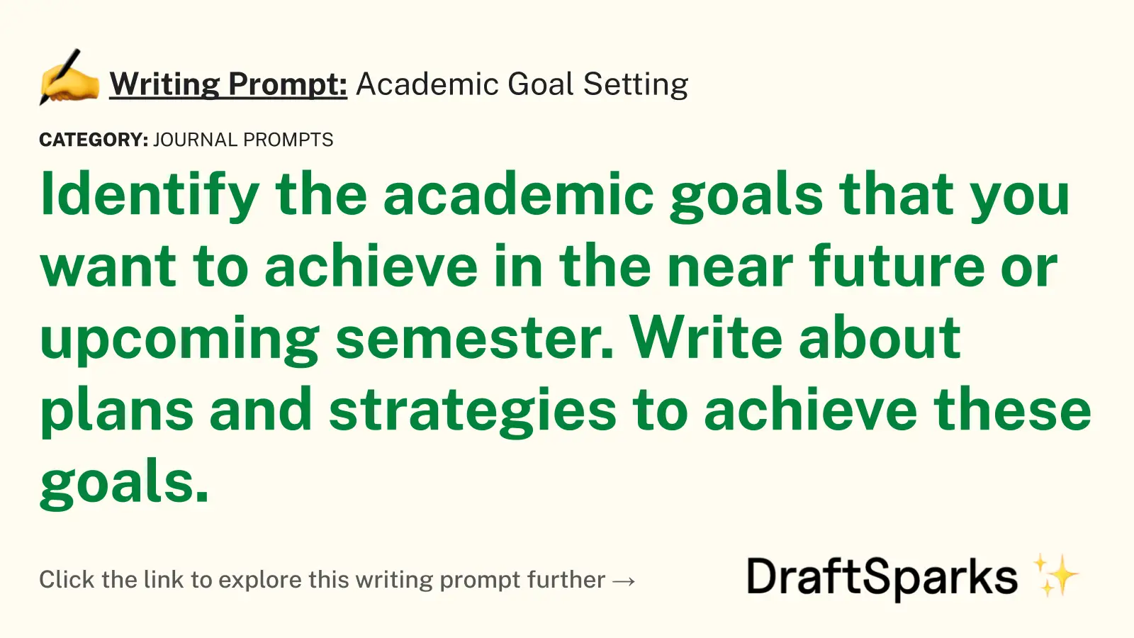Academic Goal Setting