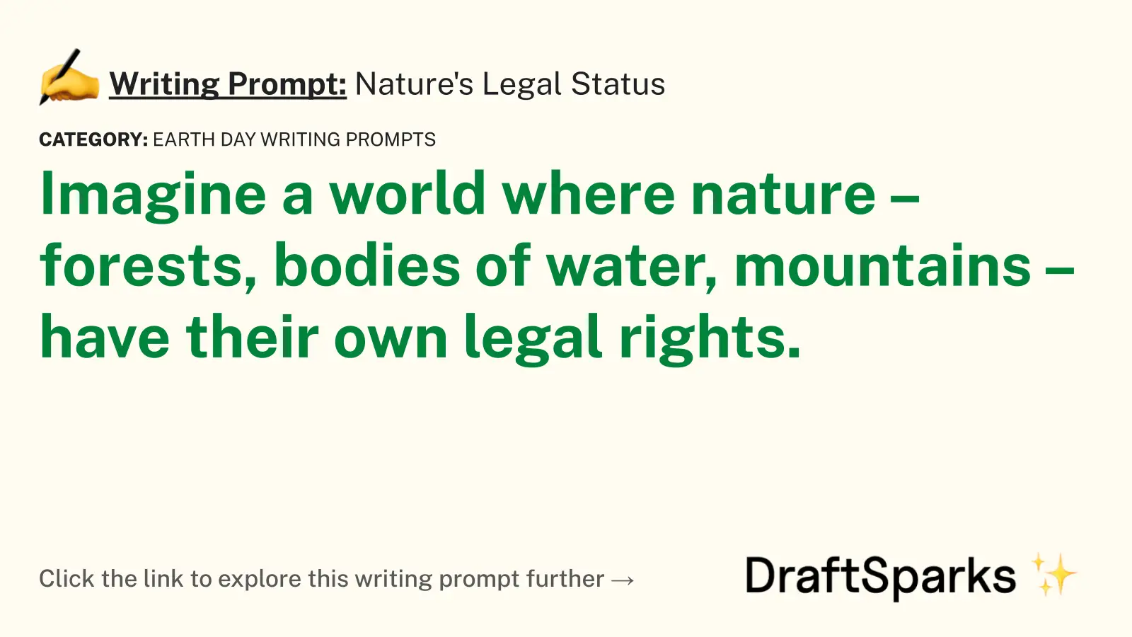 Nature’s Legal Status