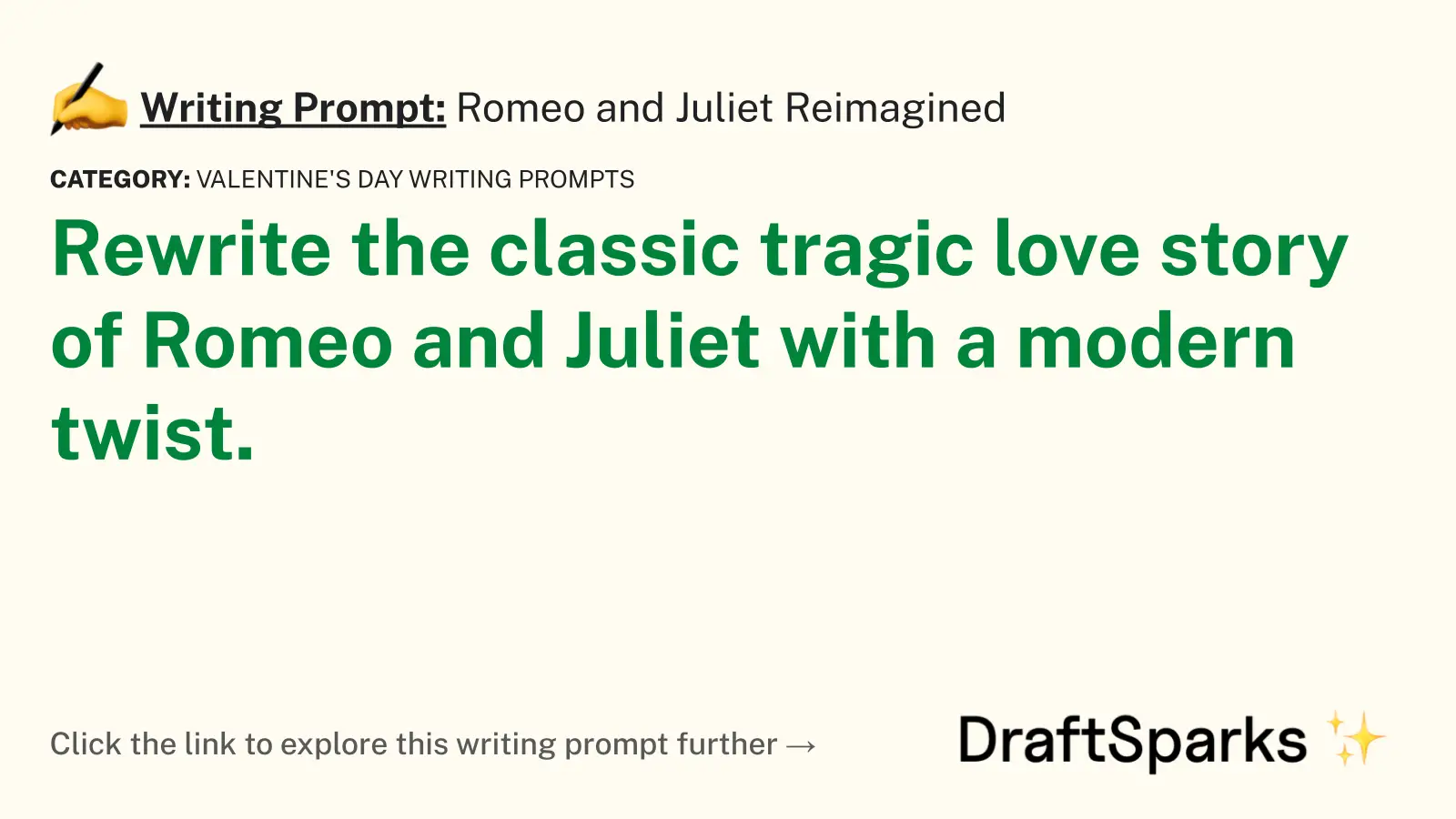 romeo and juliet creative writing prompt