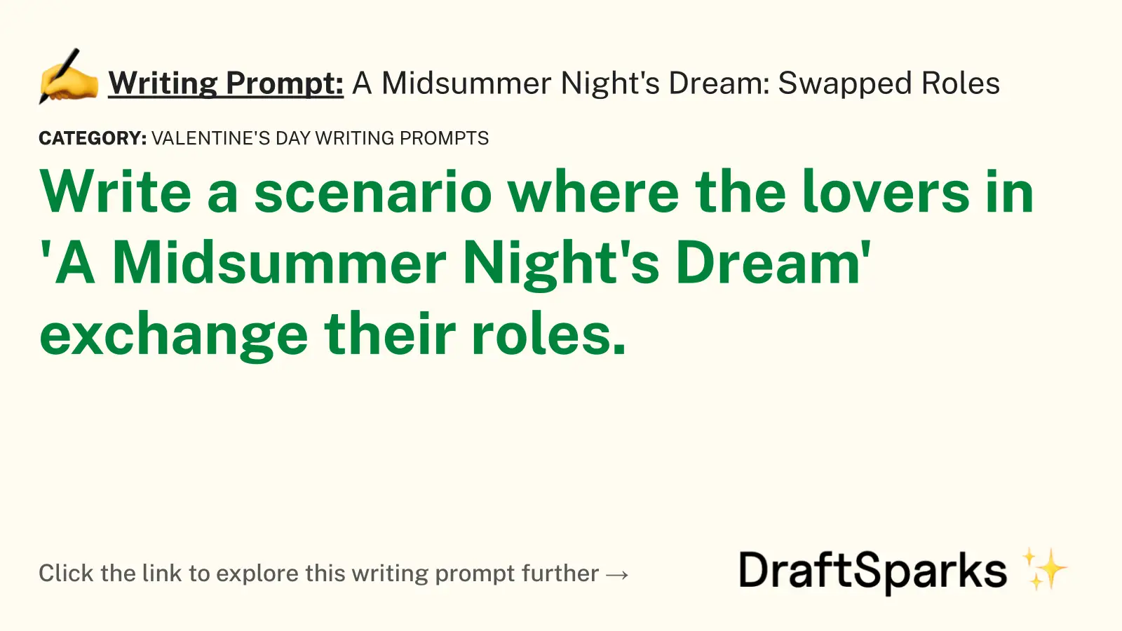A Midsummer Night’s Dream: Swapped Roles