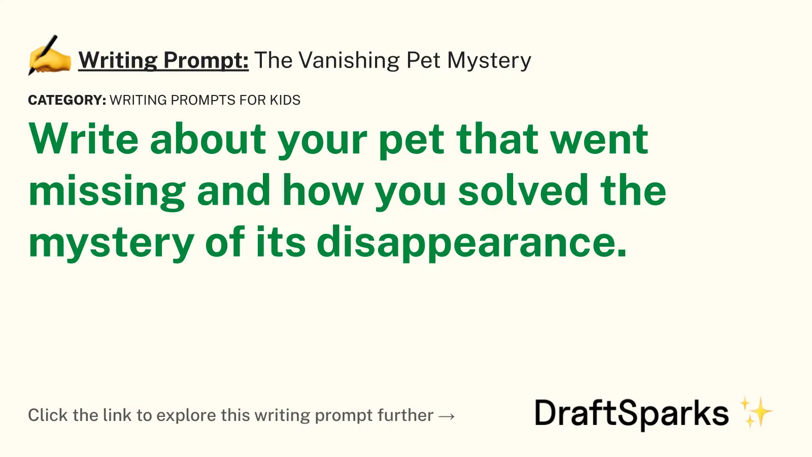 The Vanishing Pet Mystery