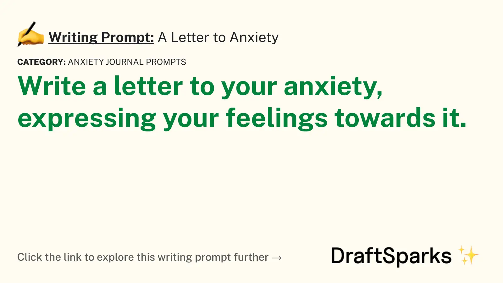 A Letter to Anxiety