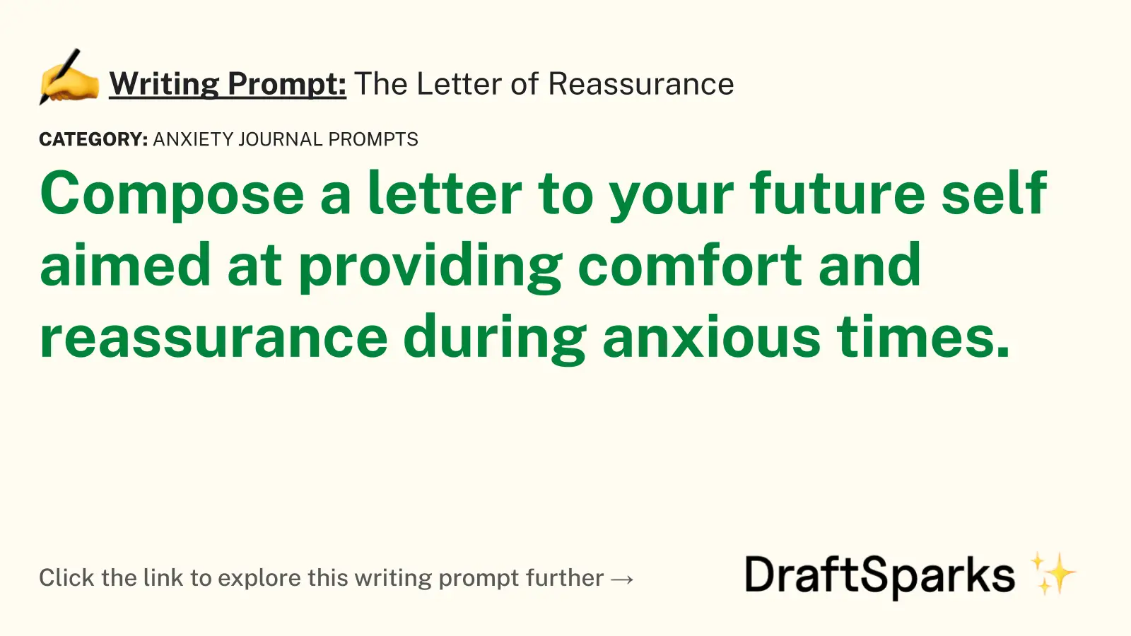 The Letter of Reassurance