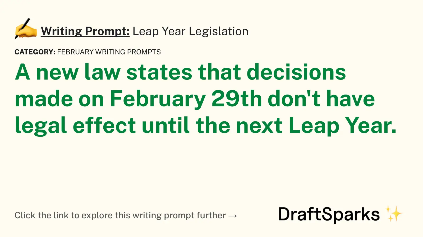 Leap Year Legislation