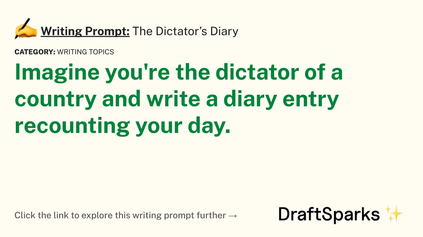 The Dictator’s Diary