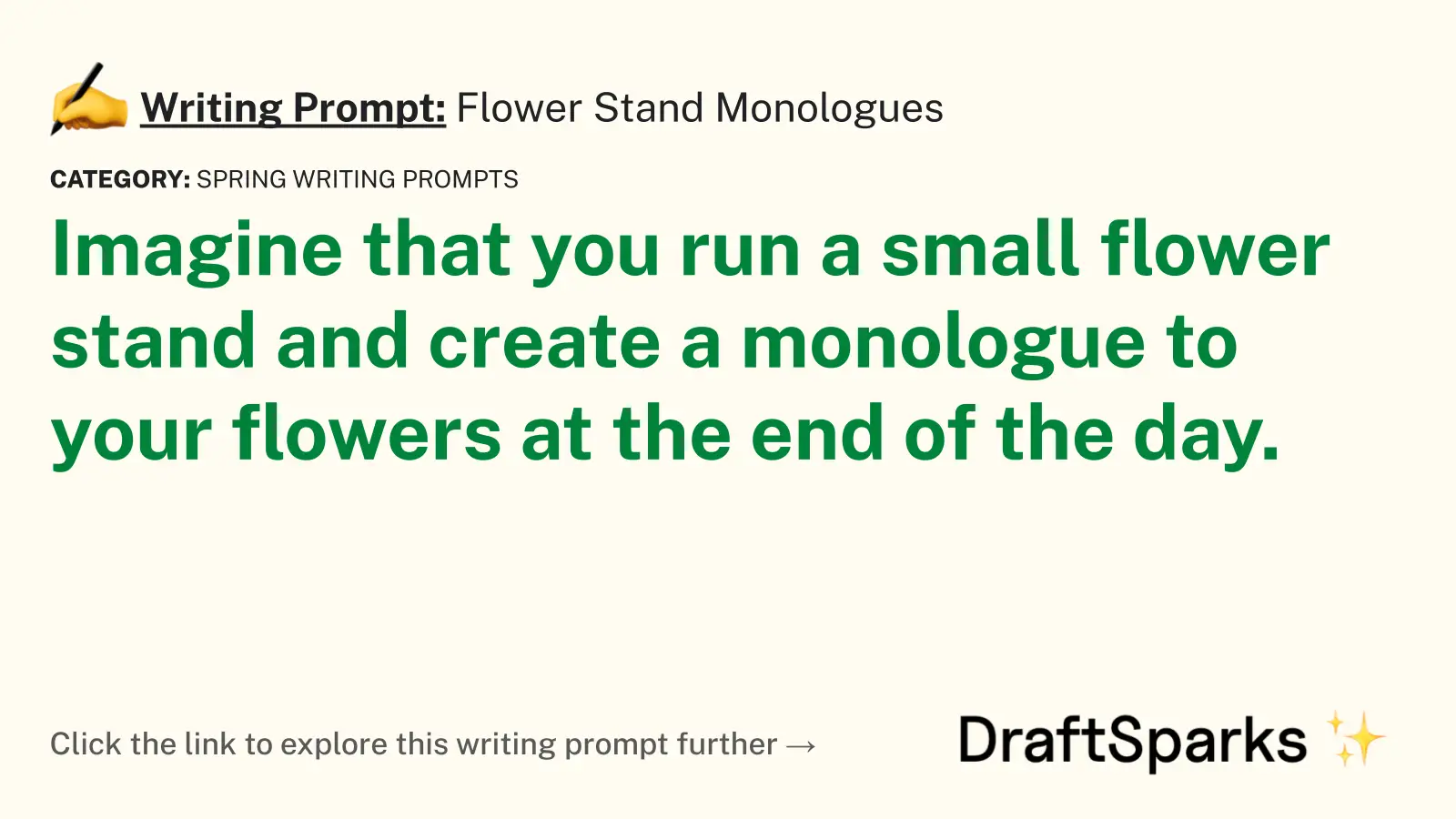 Flower Stand Monologues