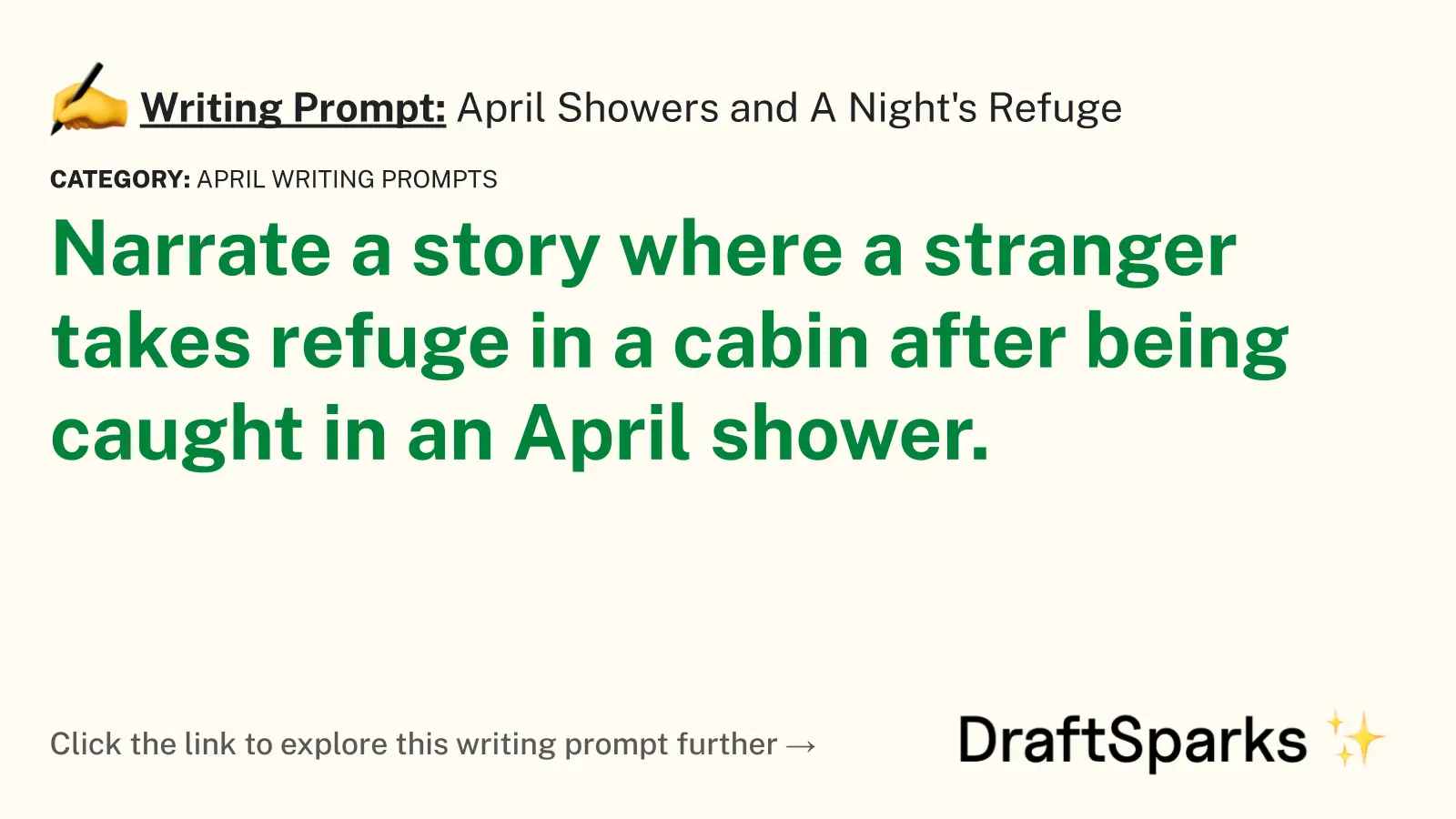 April Showers and A Night’s Refuge