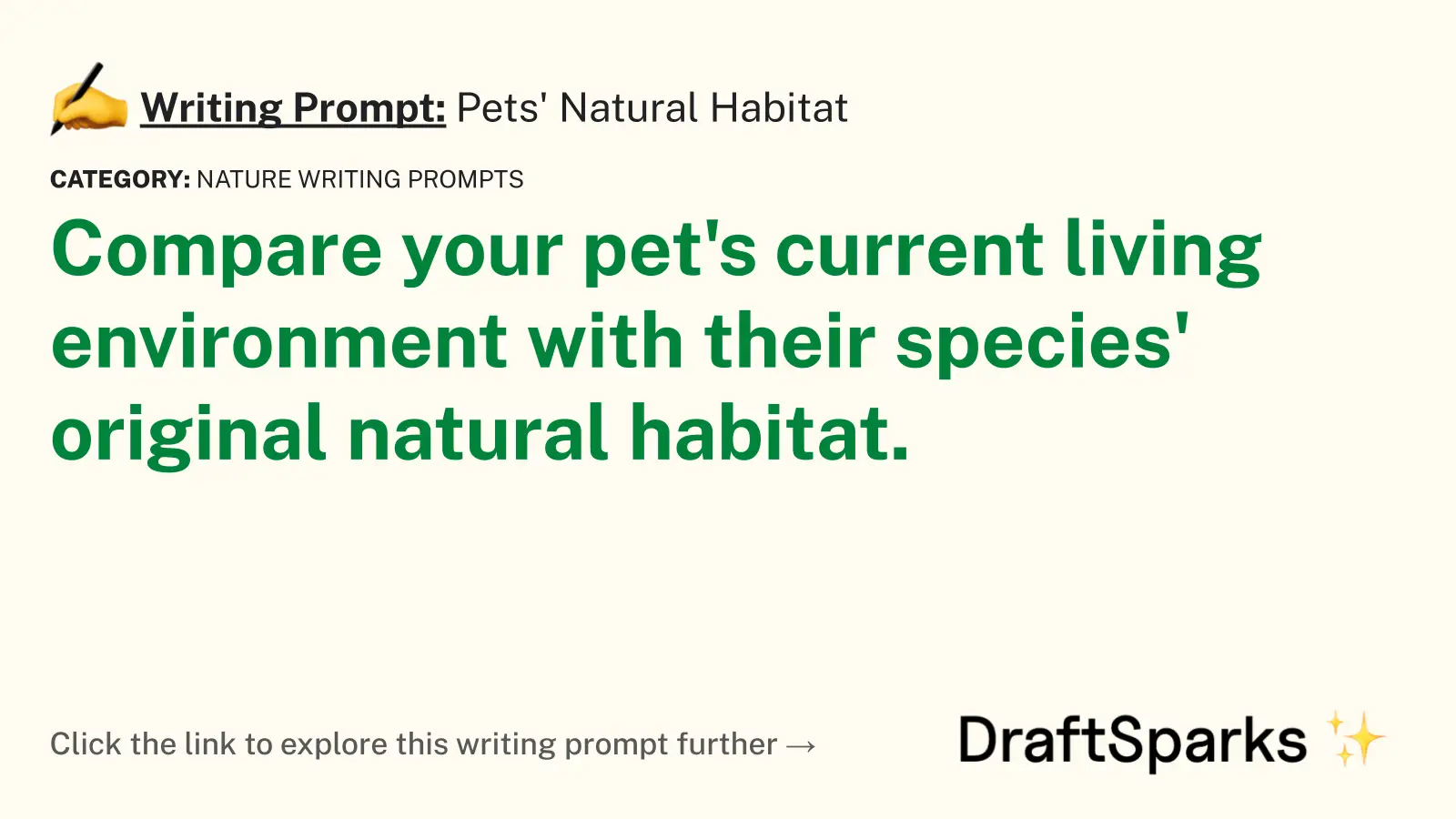 Pets’ Natural Habitat