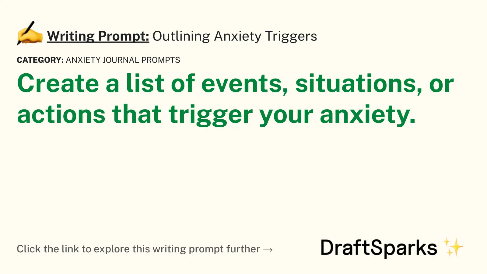 Outlining Anxiety Triggers