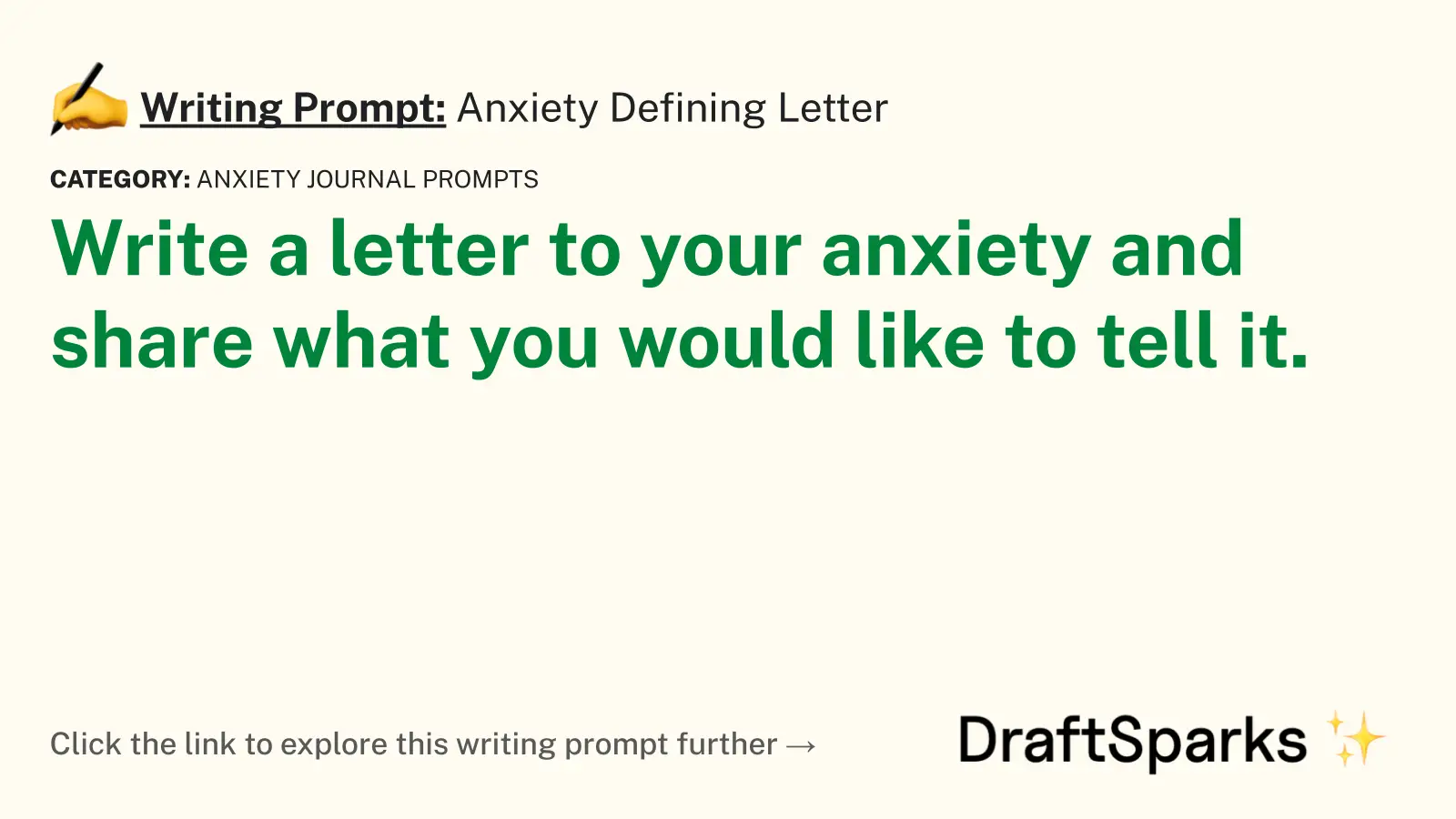 Anxiety Defining Letter