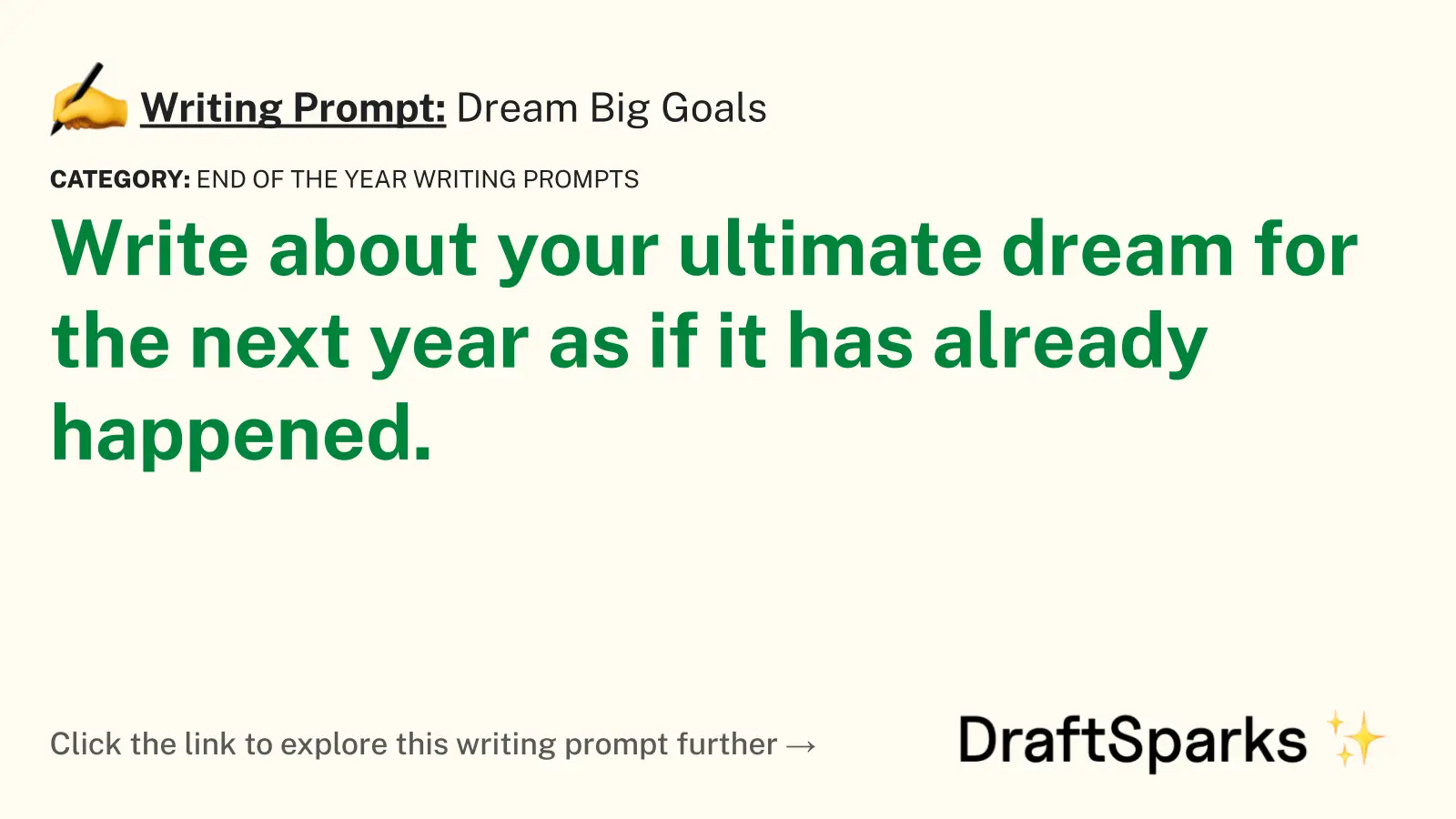 Dream Big Goals