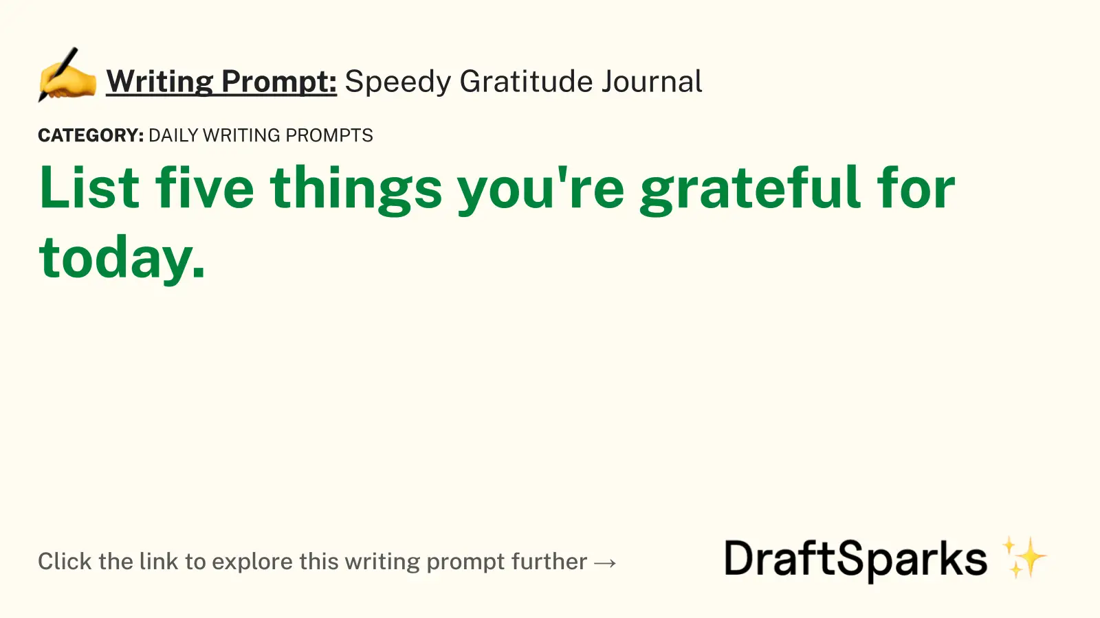 Speedy Gratitude Journal