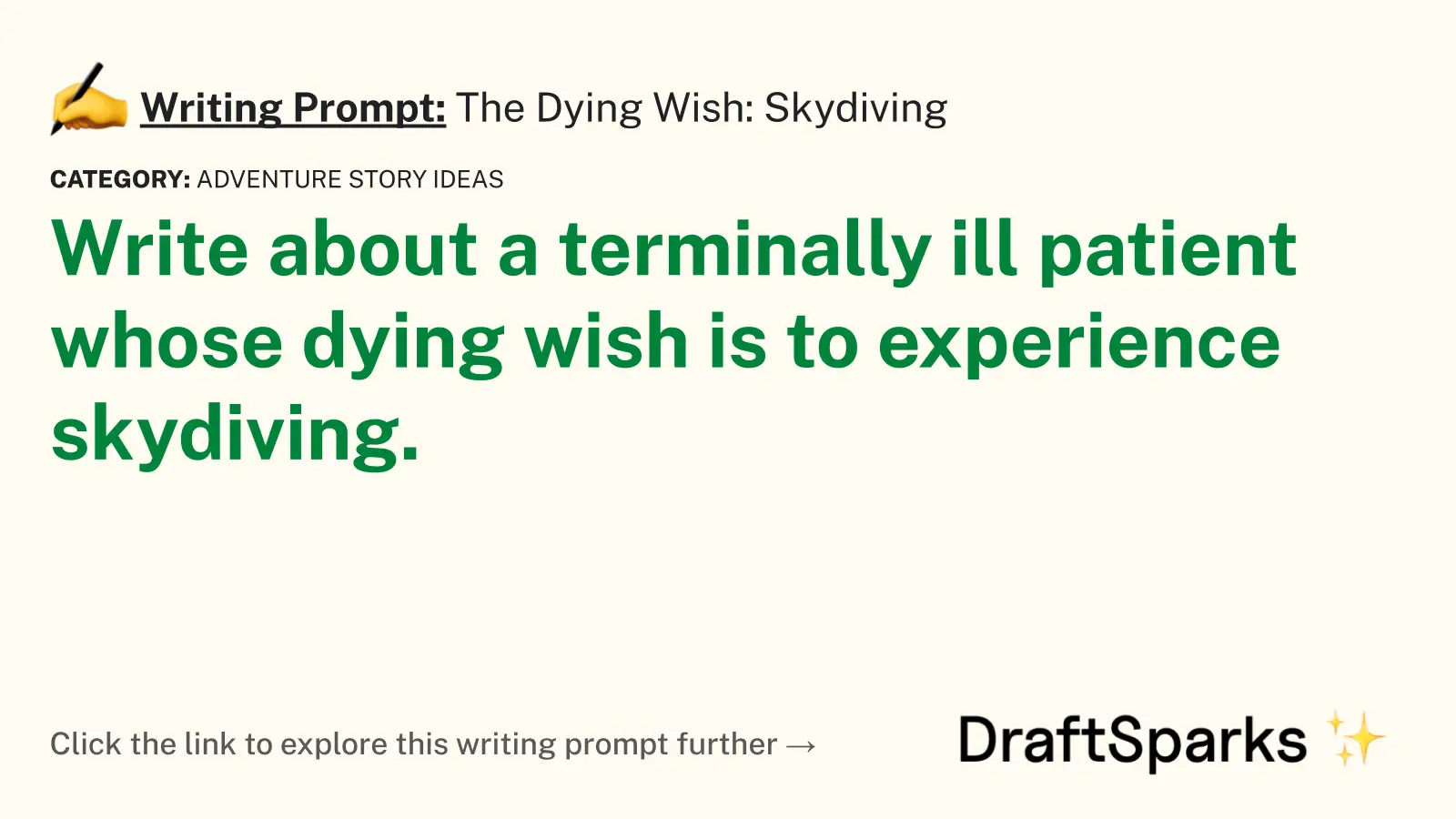 The Dying Wish: Skydiving