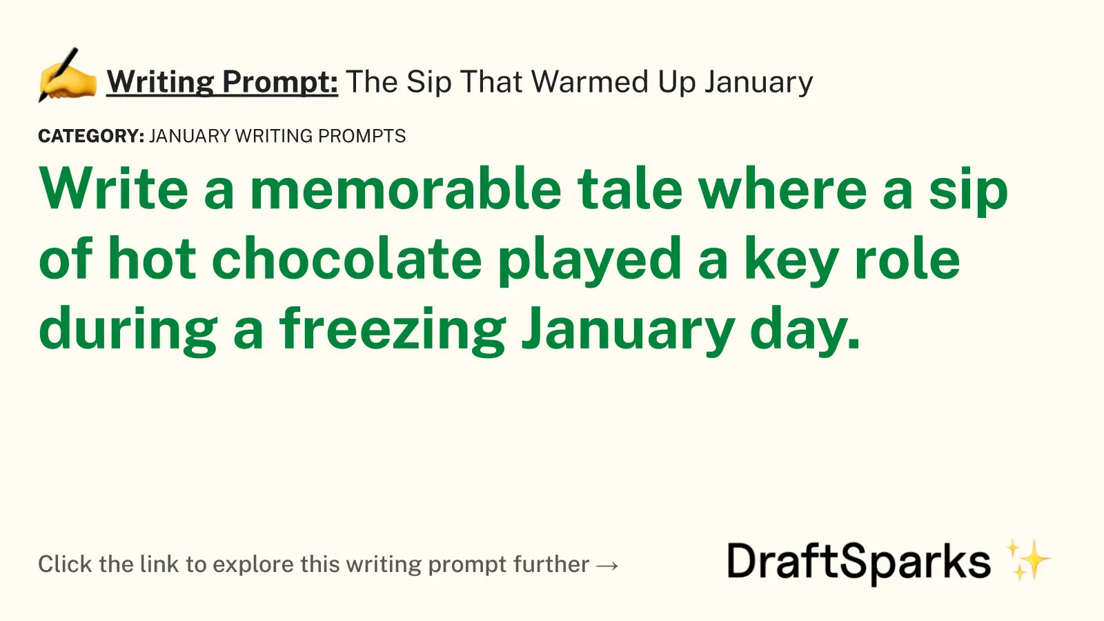 The Sip That Warmed Up January