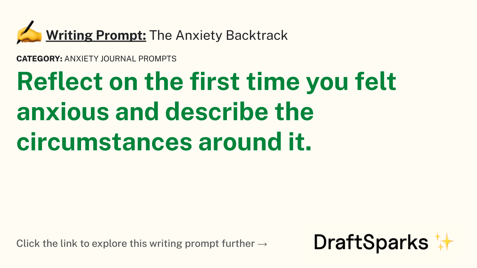 The Anxiety Backtrack