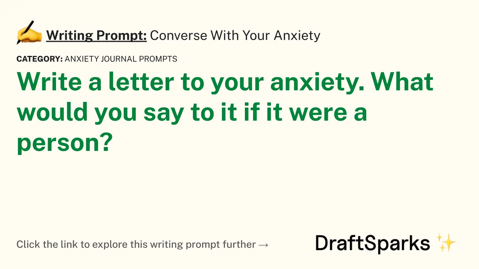 Converse With Your Anxiety