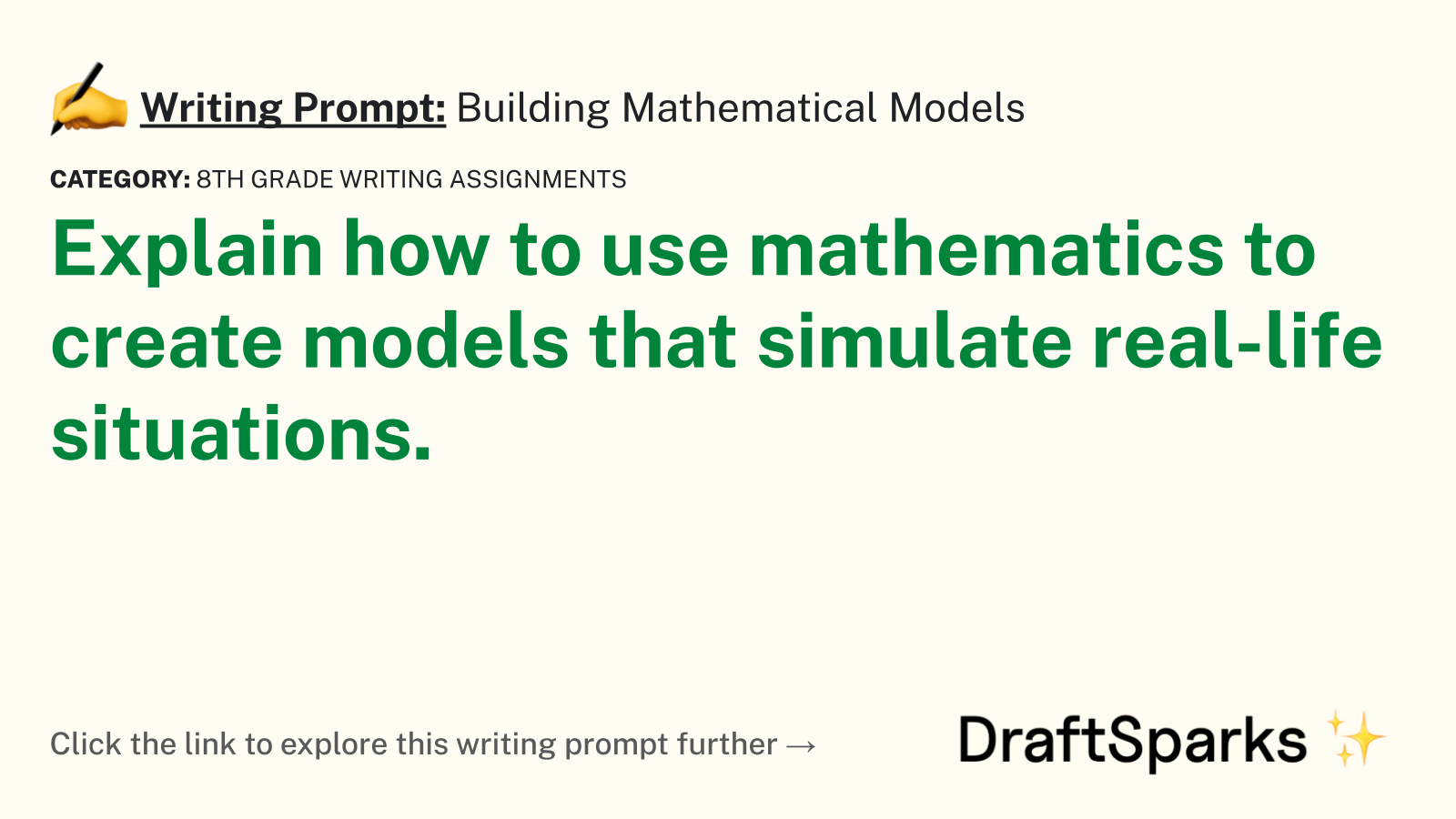 Building Mathematical Models