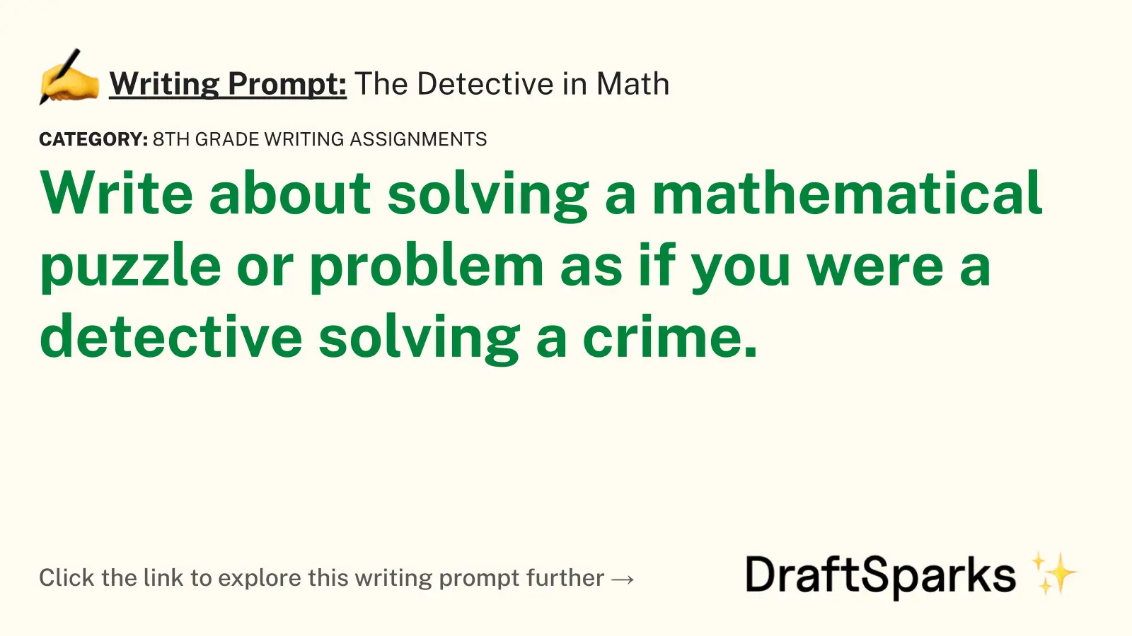 The Detective in Math