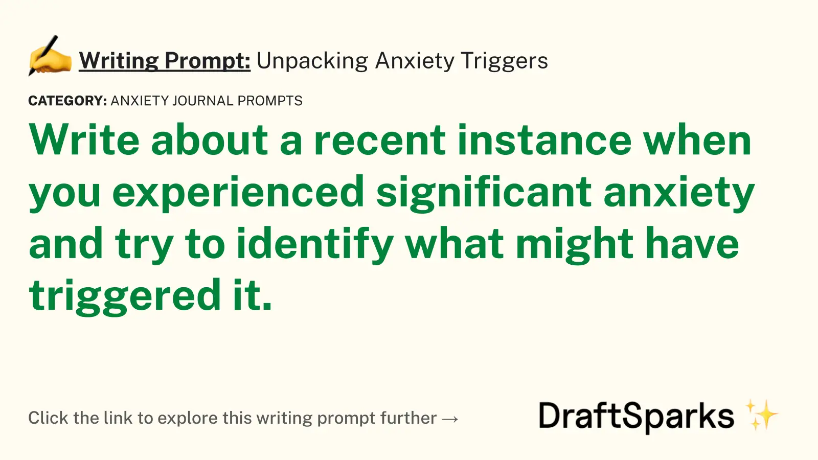 Unpacking Anxiety Triggers