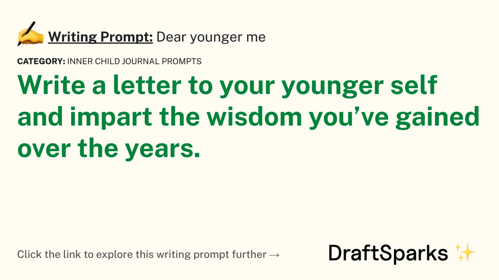 Dear younger me
