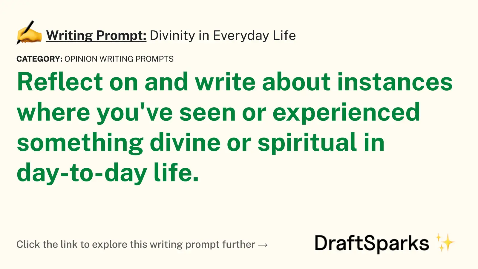 Divinity in Everyday Life