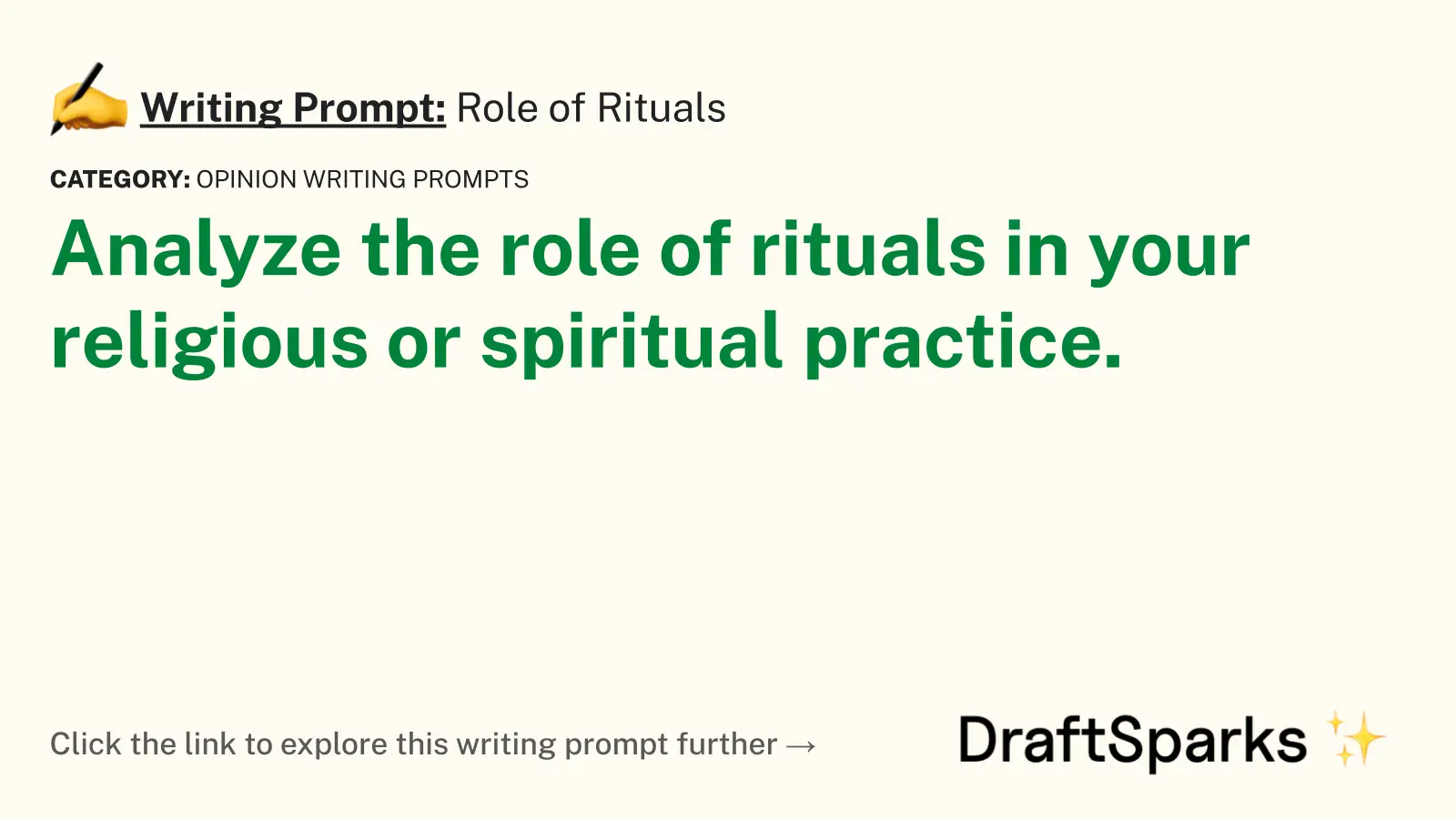 Role of Rituals