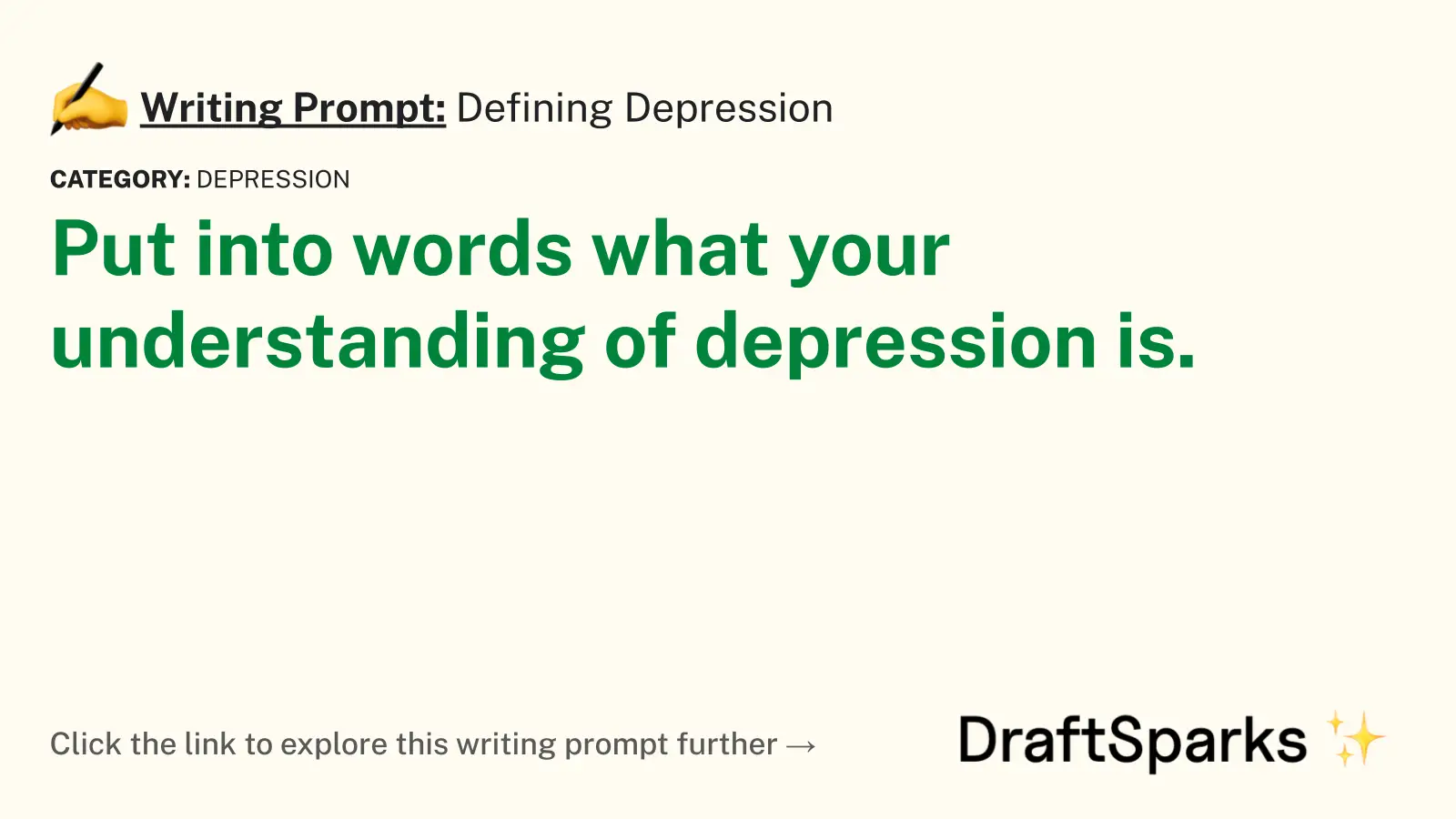 Defining Depression