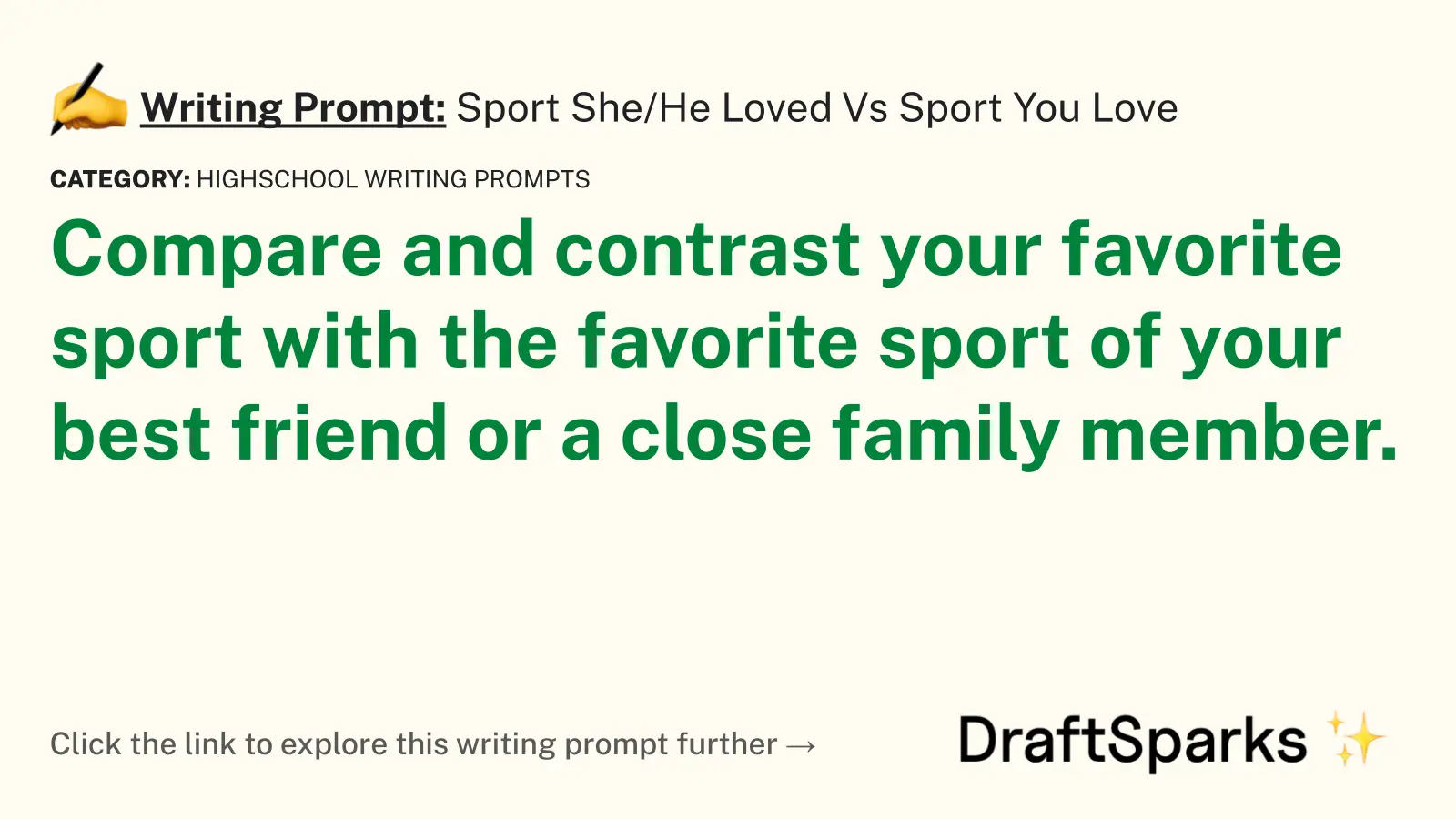 Sport She/He Loved Vs Sport You Love