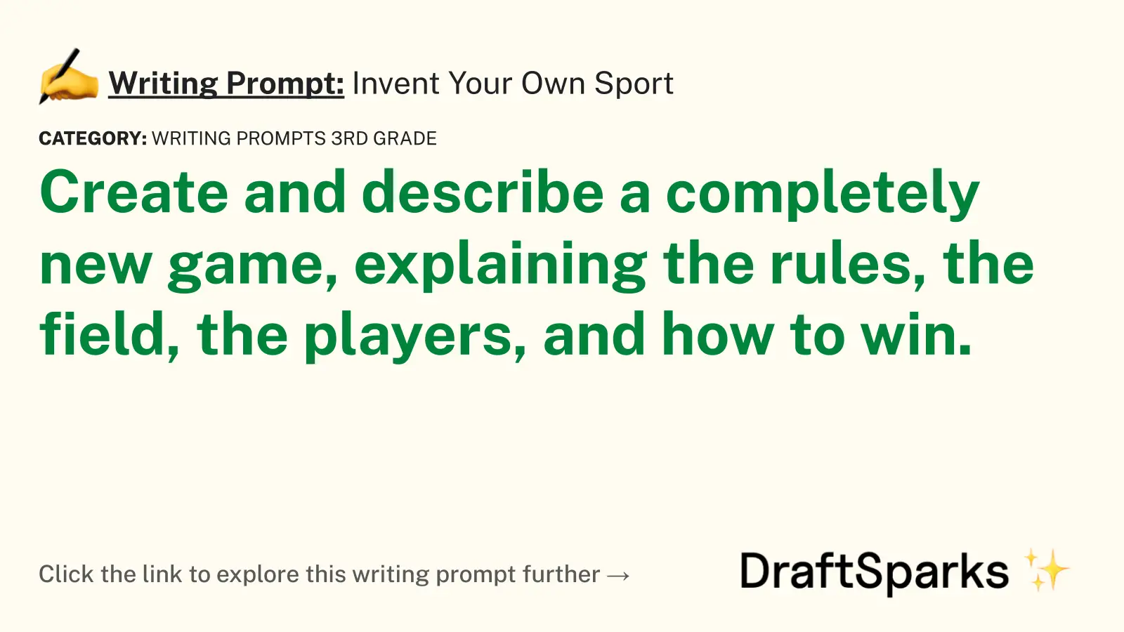 Invent Your Own Sport