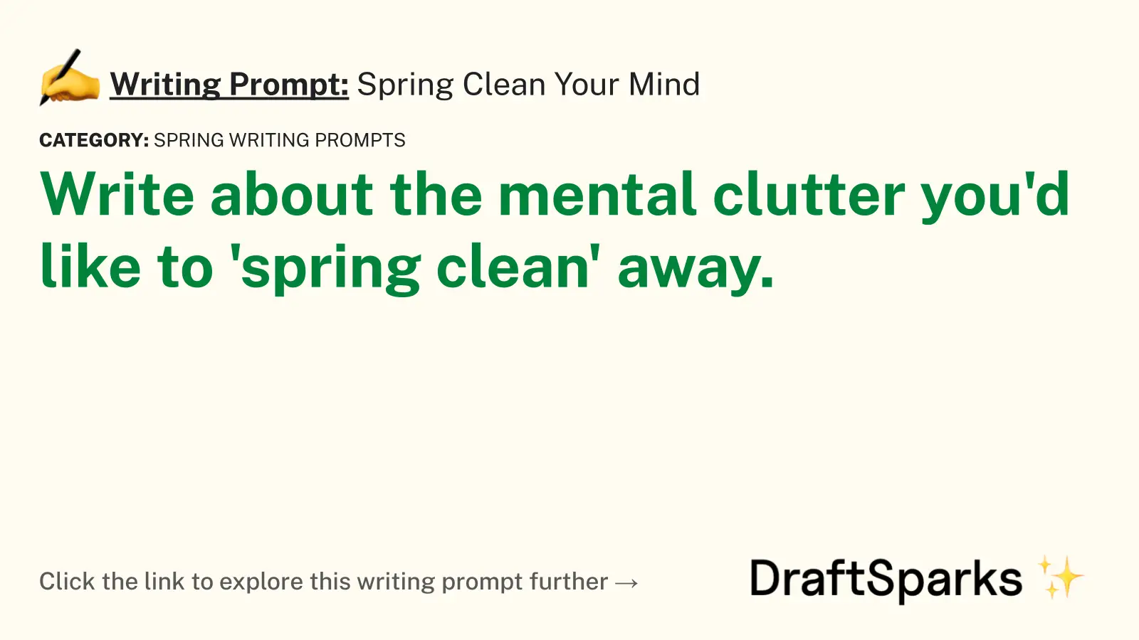 Spring Clean Your Mind