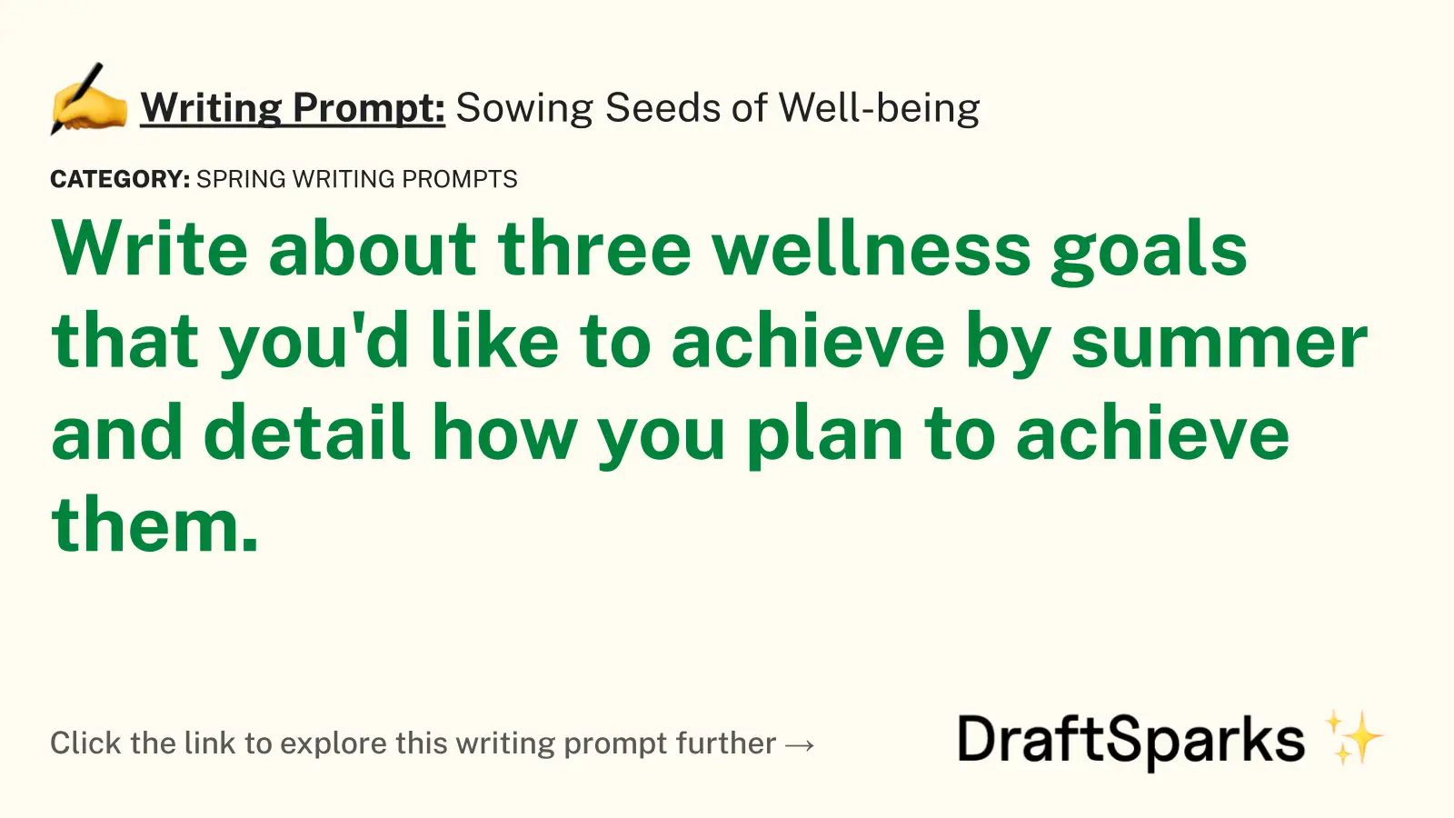 Sowing Seeds of Well-being