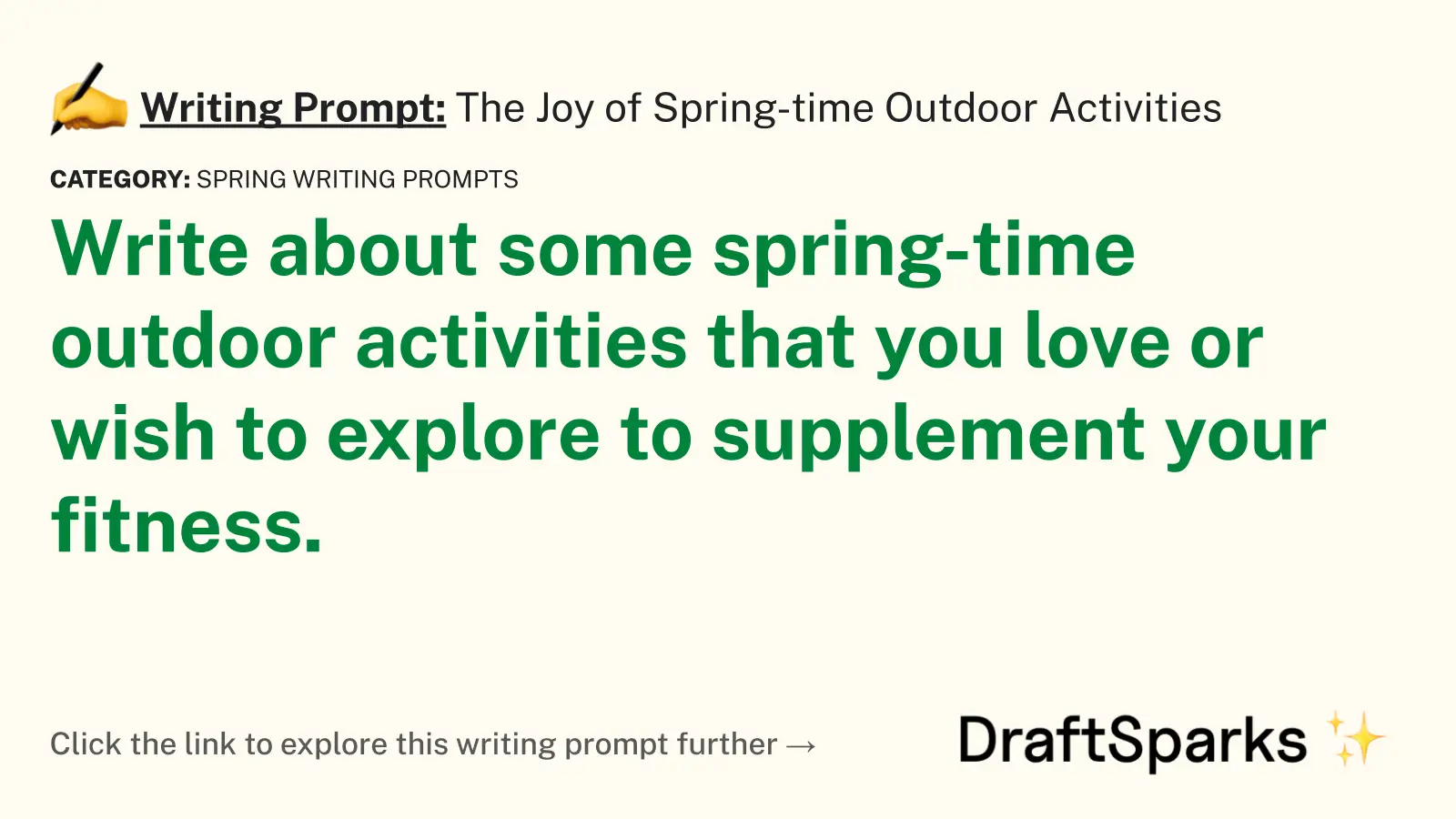 The Joy of Spring-time Outdoor Activities