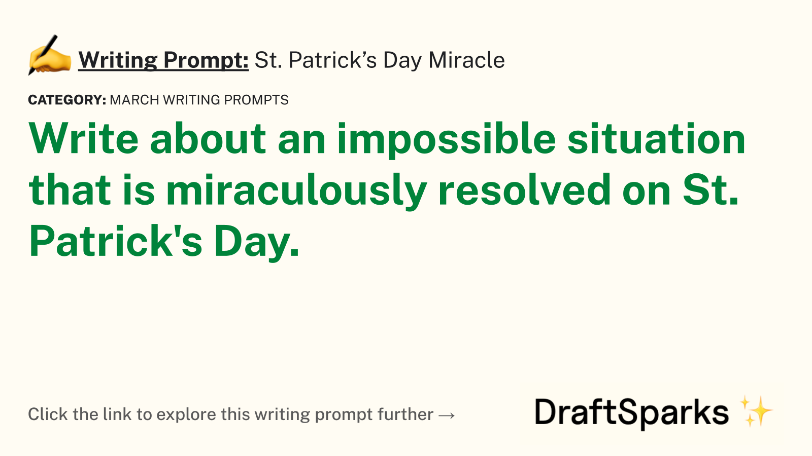 St. Patrick’s Day Miracle