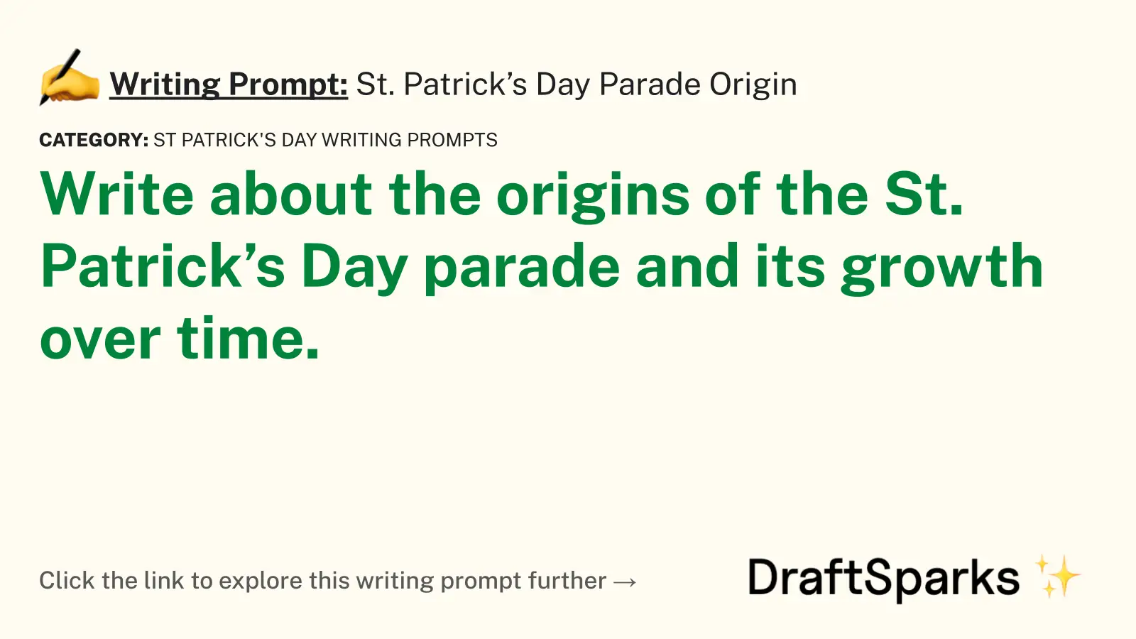 St. Patrick’s Day Parade Origin