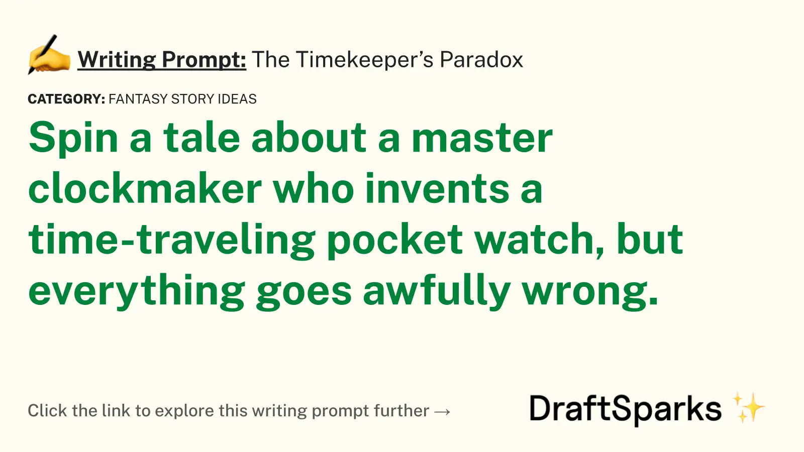 The Timekeeper’s Paradox