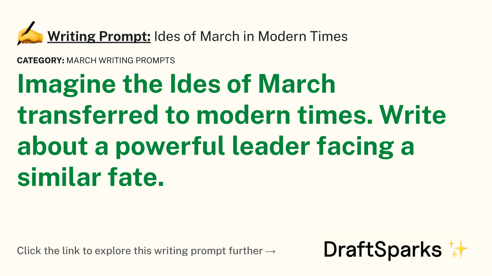 Ides of March in Modern Times