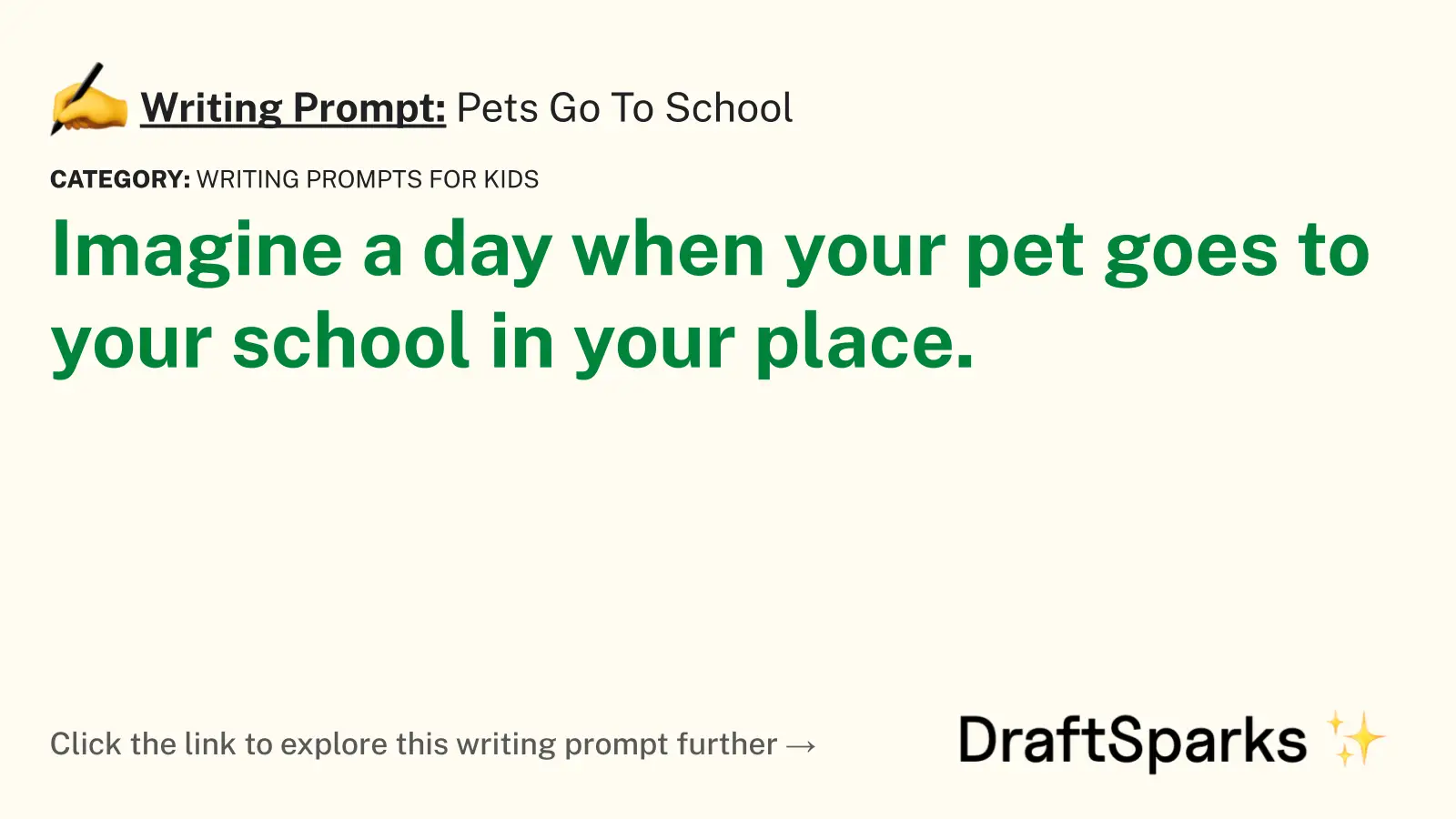 Pets Go To School